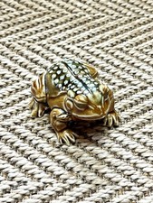Vintage Japanese Decorative Frog Toad Pottery Style Collectible Figurine