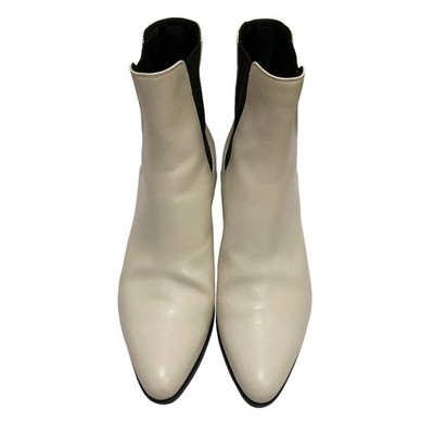 靴 CELINE JACNO BOOTS 39 6cm heel CELINE Jacno Chelsea Boots, Short Boots, Size 37 White and Black