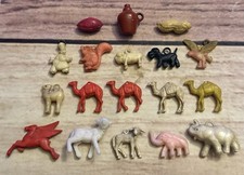 VTG Cracker Jack Celluloid Prizes Lot Of 18 Charms Trinkets Figures Camel Exxon