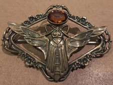 Art Nouveau Sash Pin Flying Beetle
