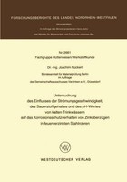 Untersuchung Des Einflusses Der StröMungsgeschwindigkeit, Des Sauerstoffgeh ...