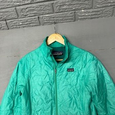 Patagonia Kids XL 14 Nano Puff Jacket Turquoise Green Quilted Full Zip Puffer