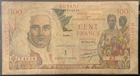 1961 FRENCH GUIANA PAPER MONEY - ONE NEW FRANC ON 100 FRANCS BANKNOTE!