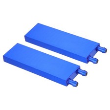 2PCS Aluminum Water Cooling Block 40x120x12mm Liquid Cooler Heat Sink, Blue