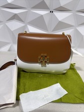 Tory Burch Eleanor Whiskey Smooth Leather Slim Saddle Shoulder Crossbody Bag