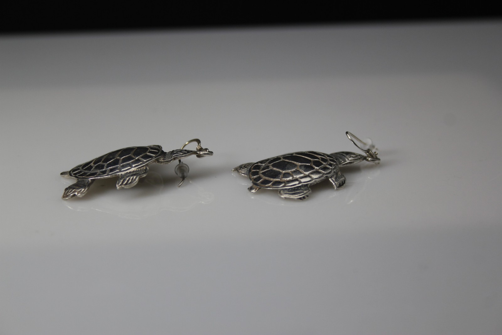 925 Sterling Silver Large Turtle Dangle Earrings … - image 5