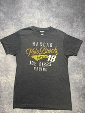 Nascar Kyle Busch 18 Joe Gibbs Racing Graphic T-Shirt Grey Size Medium