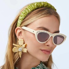 NEW Lele Sadoughi Velvet Kelly Ruched Headband Women's Chartreuse One Size