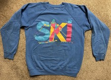 VTG 90  s Ski Tahoe California Crewneck Size L Colorful Distressed