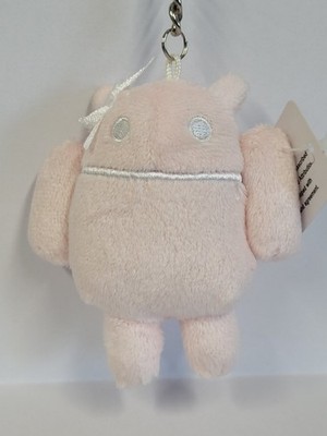 Plush Key Chain - Ganndroids Google Androids Robot 3'' PINK Doll Keyring Clip