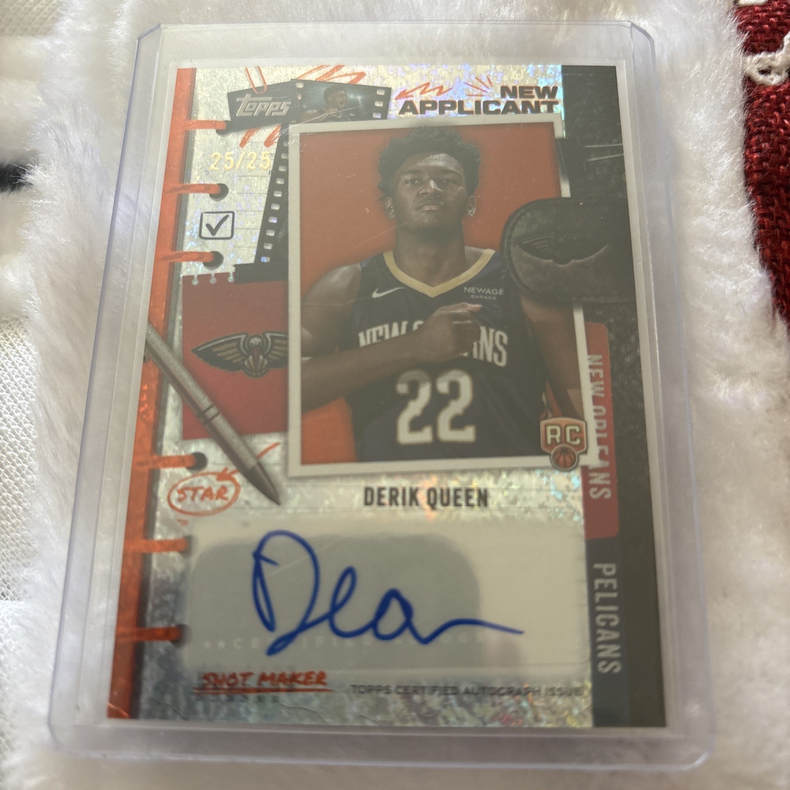 2025-26 Topps New Applicant Orange Foil AUTO #NA-DK Derik Queen RC🔥25/25🔥