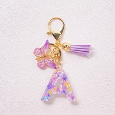 Charming Purple Keychain with Colorful Butterfly Pendant for Your Style