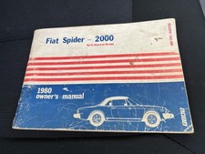 Vintage 1980 Fiat Spider 2000 Convertible Owners Operator Manual 