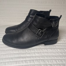 Vionic Women's Logan Leather Ankle Boots Black Leather 11 Arch Support