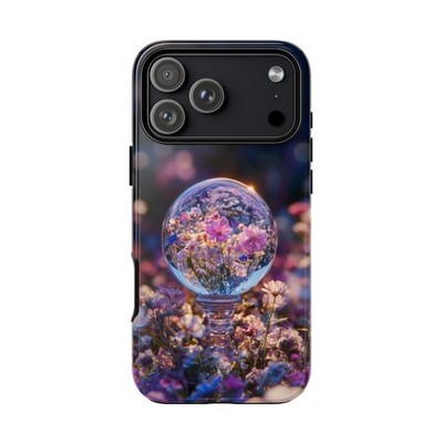 Phone Ink - iPhone/Galaxy/Pixel - Tough Case - Floral Lavender Crystal Ball