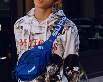 ［美品］Supreme 18SS WaistBag 💎Supreme Blue Waist Bag SS18 Shoulder Bag Box Logo Travel Fanny