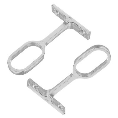 2pcs Stainless Steel Oval Closet Rod Center Support Brackets, Base-Mount