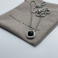 David Yurman 10x12mm Noblesse Black Onyx Diamond Pendant Necklace