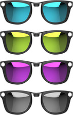 4-Pack Polarized Clip-On for Ray-Ban Meta Wayfarer Gen 2 Silver/Blue/Yellow/Pur