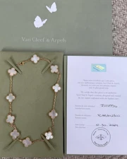 VAN CLEEF & ARPELS Alhambra 10 Motif Vintage Mother of Pearl 18K Yellow Gold NEW