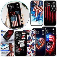 For Samsung Galaxy S25 S26 iPhone 17 16 Plus 15 Rigid PC Cover Flag Printed Case