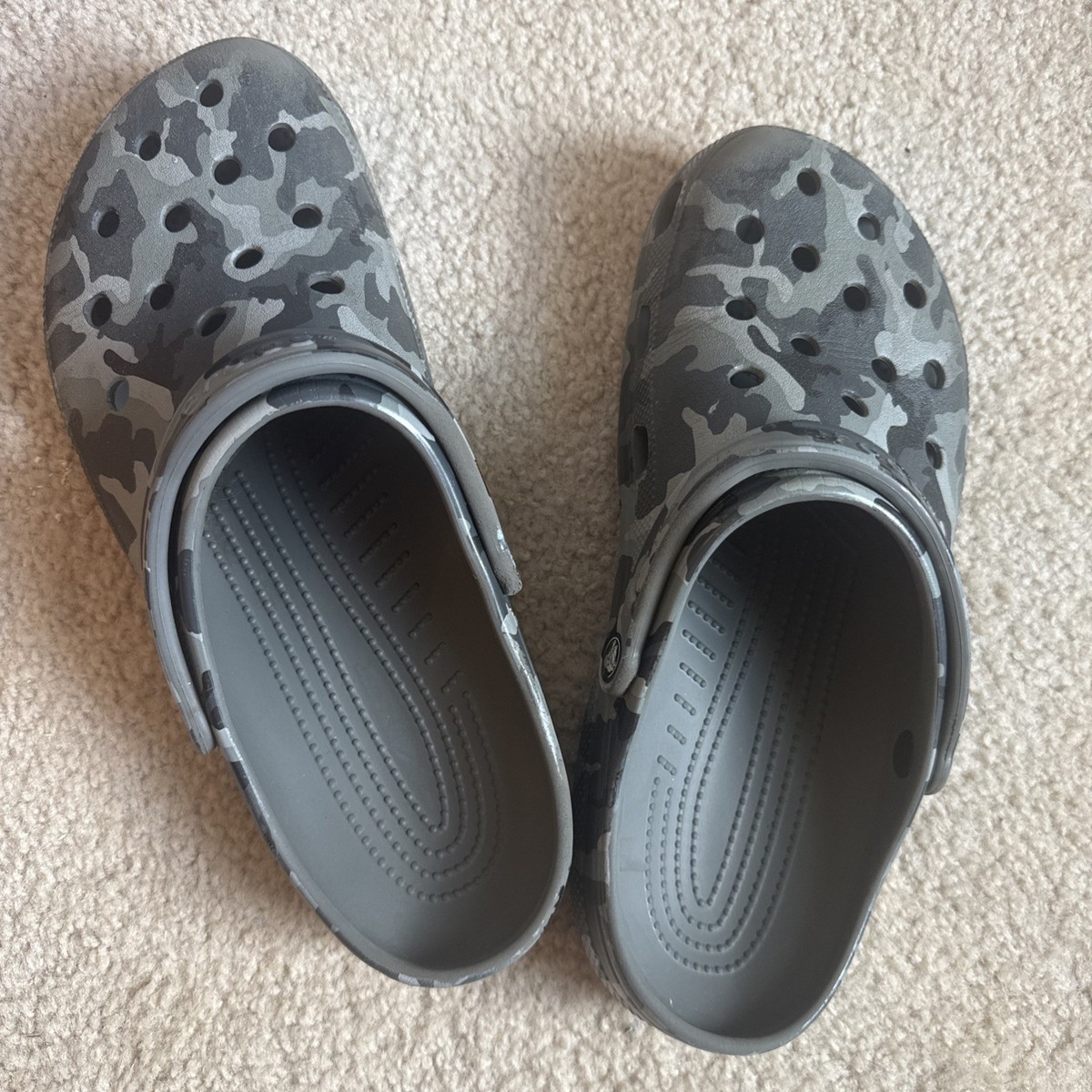 Crocs Unisex Mens Grey Camo Crocs Men's Gray Camo Crocs Size 13