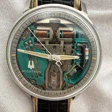 1966 Bulova Accutron Spaceview Tuning Fork Caliber 214 H 2528 Men's Watch RUNS