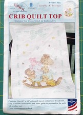 Jack Dempsey Stamped Crib Quilt Top 40 x 60 Giraffe And Friends NEW