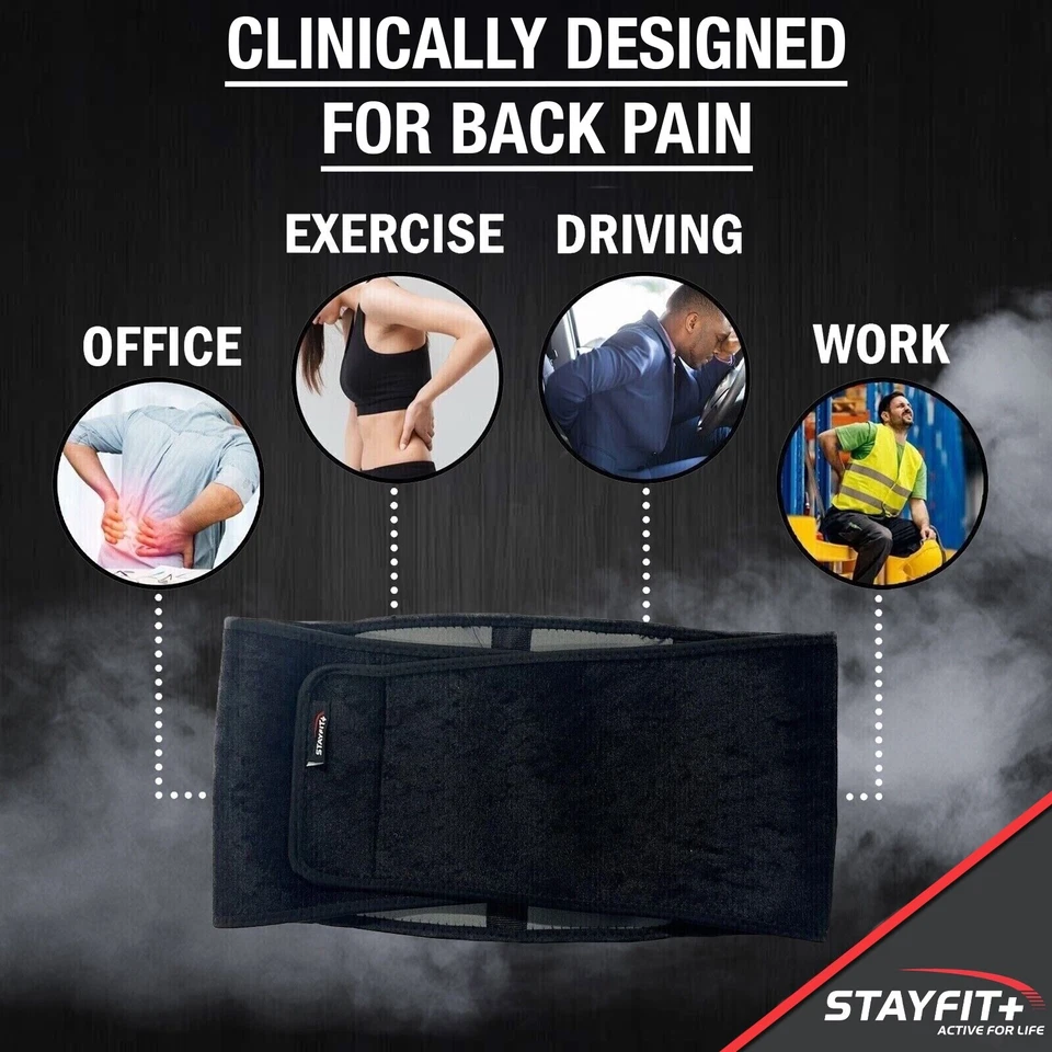 Lower Back Support Brace Adjustable Lumbar Work Belt for Pain Relief Men Women - Image 2 of 4