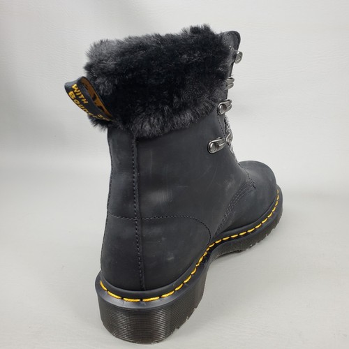 DR. MARTENS 1460 Serena Collar Faux Fur Lined Lace Up Combat Boots Womens Size 9 - Picture 4 of 12