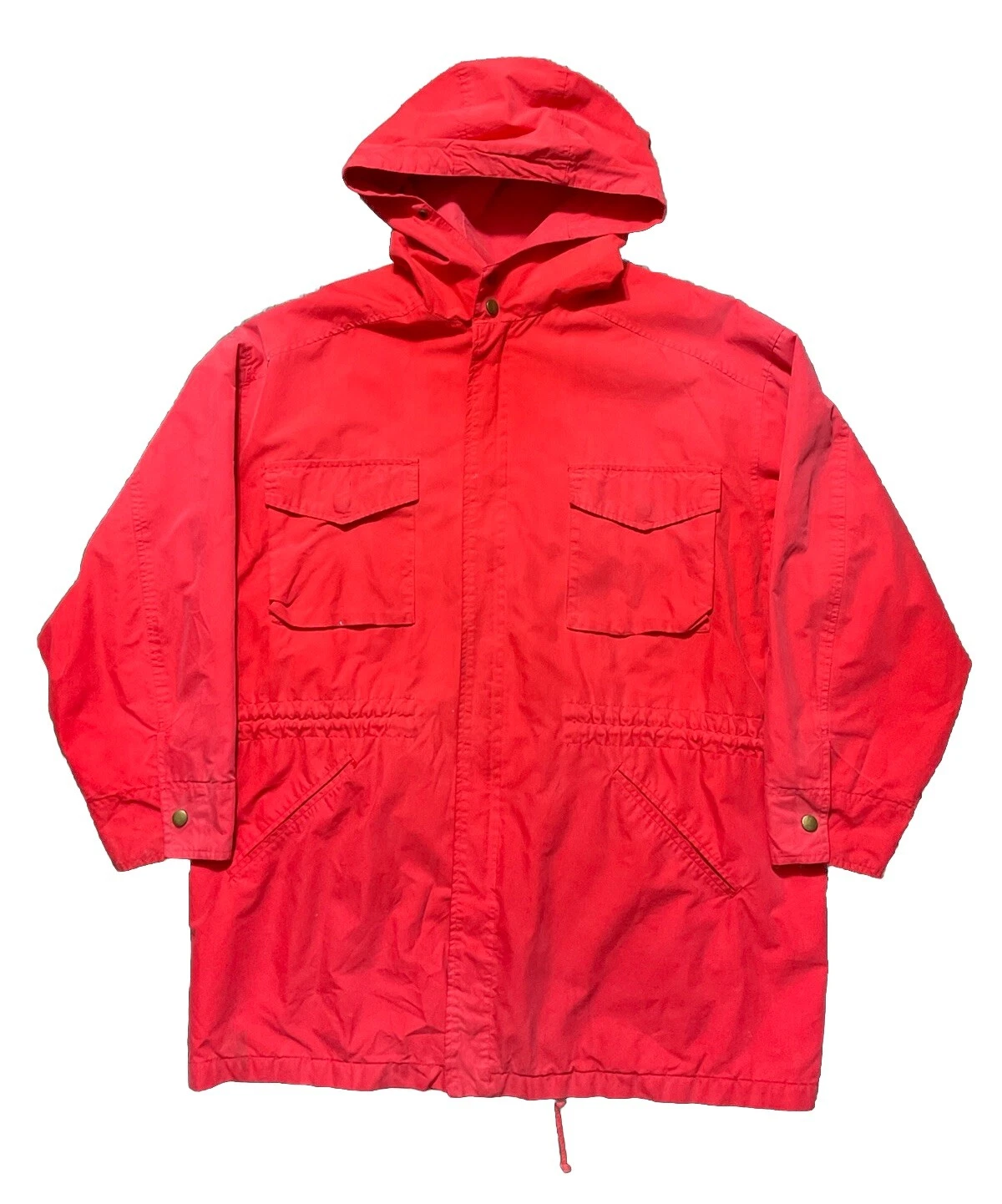 Vintage 90s GAP Parka Red Size L Cotton Outdoor Lightweight Hoodie Hiking Faded