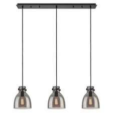 Innovations Newton Bell 3Lt 8" CL Pendant, BK/SM - 123-410-1PS-BK-G412-8SM