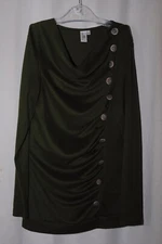 MISS MOLY Ladies Dark Green Long Sleeve Top Size XS