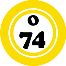 O 74 O74 Bingo Ball - 3 Inch Circle Sticker 3" x 3" - Hobby Number Board Lucky