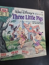 Walt Disney Three Little Pigs Read Along BOOK ONLY 1978