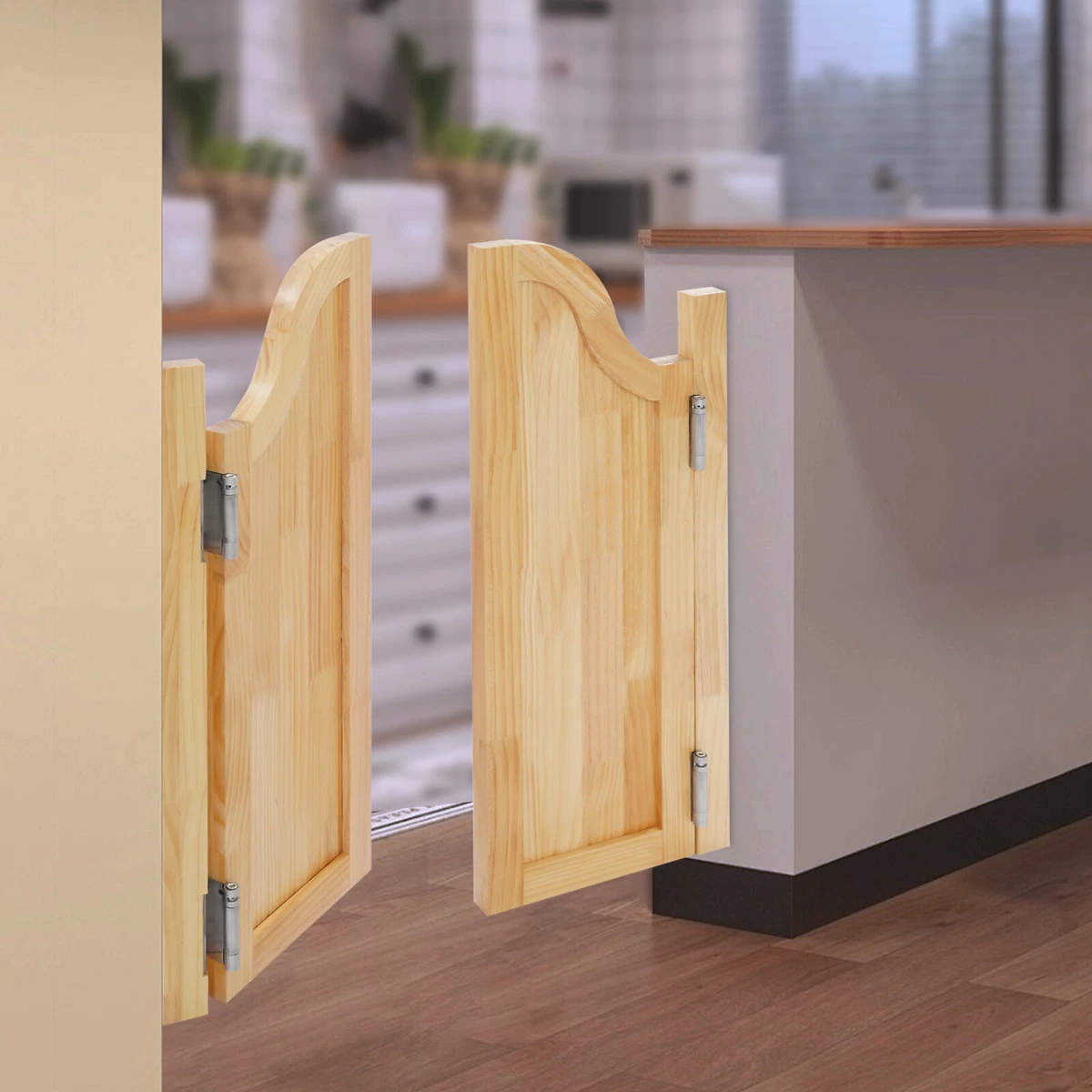 Puerta de madera maciza oscilante de 2 puertas puerta de madera maciza 180° para entrada a tienda EE. UU.