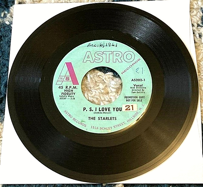 The Starlets: P.S. I Love You/Where Is My Love... 45 Astro girl group soul VG+