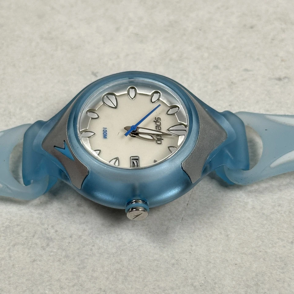 Speedo Watch Womens 34mm Round Date Blue Sport Casual Water Resist New Battery - Image 3 of 4