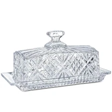 Butter Dish with Lid Dublin Crystal Collection 8 Clear