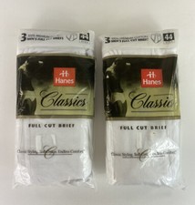 Lot Of 2 two Vintage 1998 Hanes Classics Full Cut Briefs Size 44 6 Pack Total