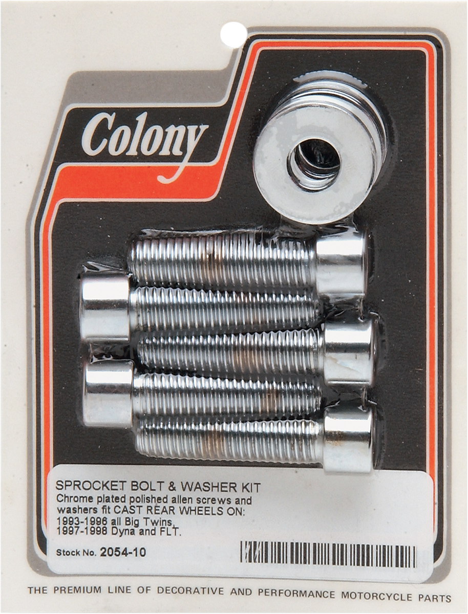 Rear Pulley Bolt and Washer Kit Hex Style for Harley Davidson by V-Twin