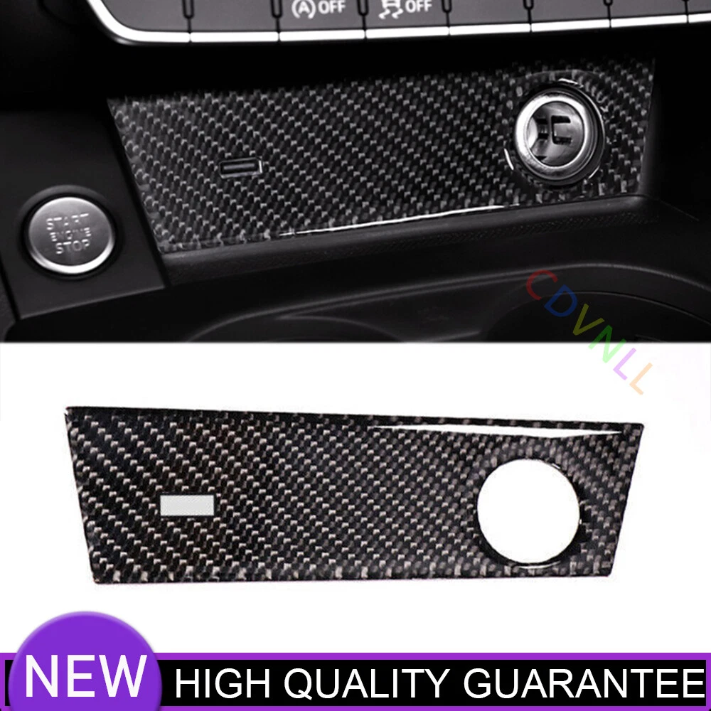 For Audi A4 A5 17-2021 Carbon Fiber Real Central Console Cigarette Lighter Cover