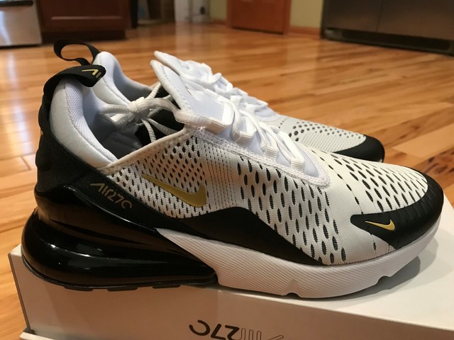 Nike Air Max 270 White Metallic Gold Black Av7892 100 Men's Size 7.5 for sale online | eBay