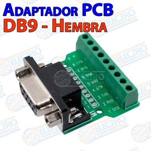 Adaptador conector DB9 Hembra socket con terminales tornillo serie RS-232 PCB | eBay