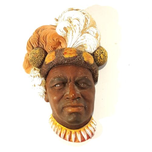 Bossons Chaka Zulu Warrior King Chalkware Africa Vintage 60s - 第 1/10 張圖片