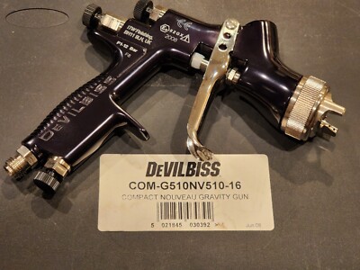 DEVILBISS COMPACT HVLP GRAVITY SPRAY GUN TRANS TECH 510 NOUVEAU COM-G510NV-16