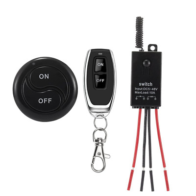 Mini Wireless Switch 12V,5V/12V/48V/10A Relay Remote Switch for Lights,328FT for