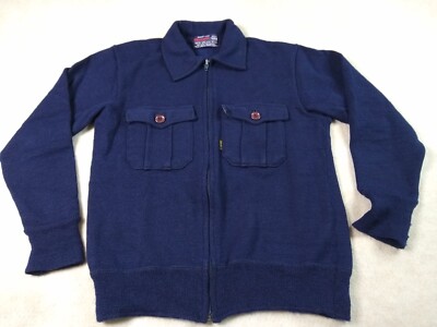 Devold Blaatroie Sweater Men's M Women's L Navy Wool Viscose Zip Classic Norway