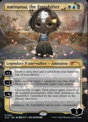 mtg chibi cards Aminatou, The Fateshifter (chibi) MTG Secret Lair Commander (Non-Foil)