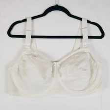 Bali Bra Comfort U Bra 42D Flower Full Figure Unlined Underwire White Style 0180